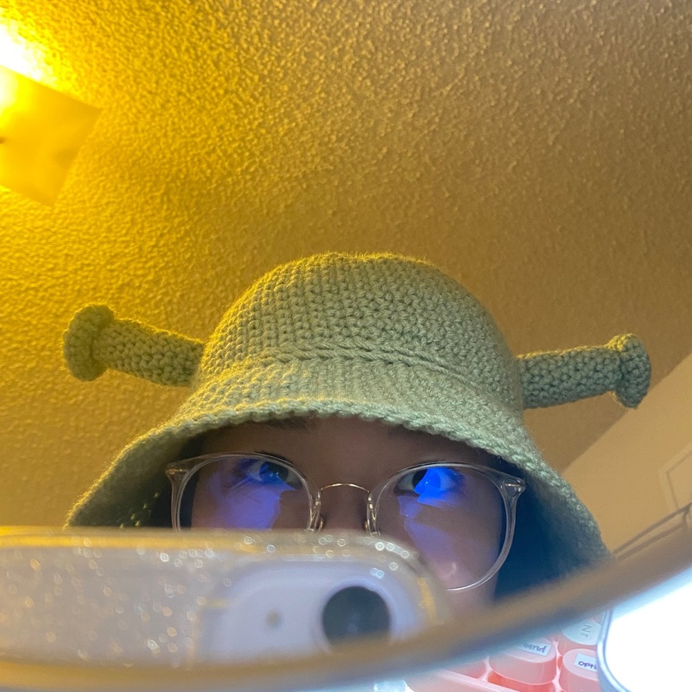 shrek crochet hat